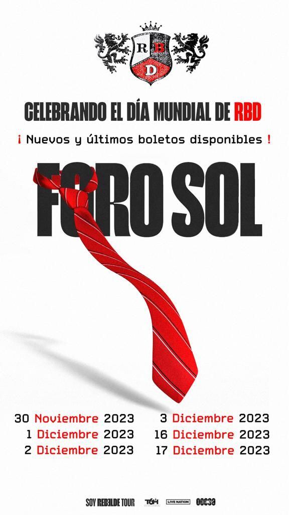 Día Mundial de RBD: Sueltan boletos para sus conciertos en el Foro Sol.
