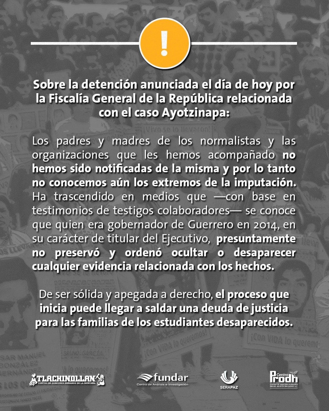 Comunicado de padres de normalistas