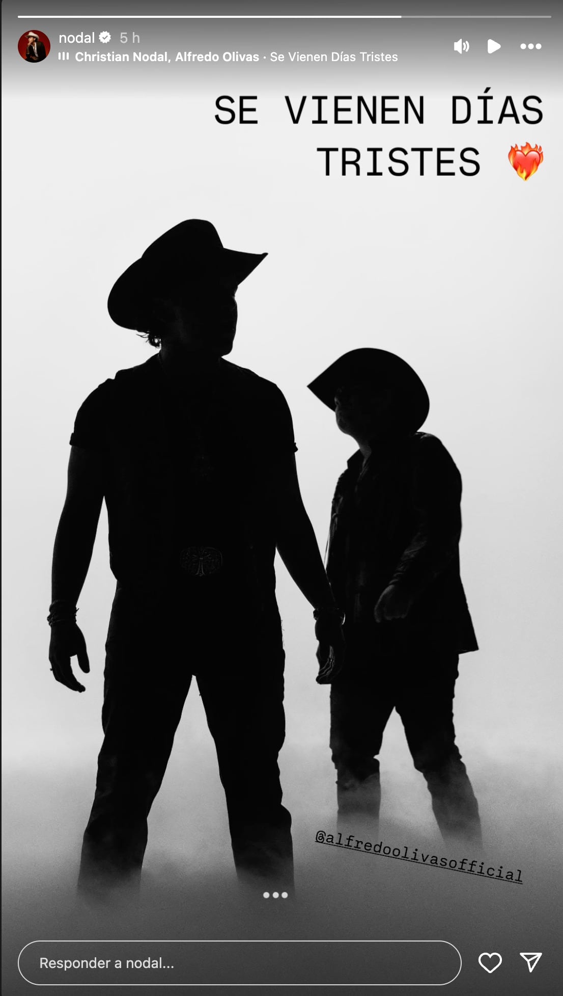 Christian Nodal y Alfredo Olivas estrenan el video de "Se vienen días tristes"