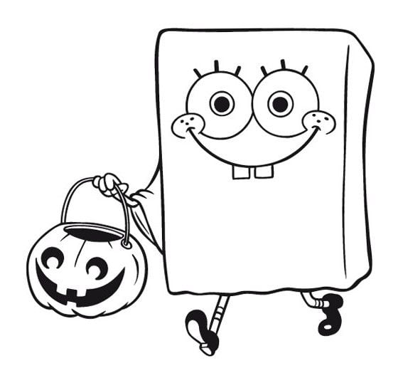 Dibujos de Bob Esponja en Halloween para colorear