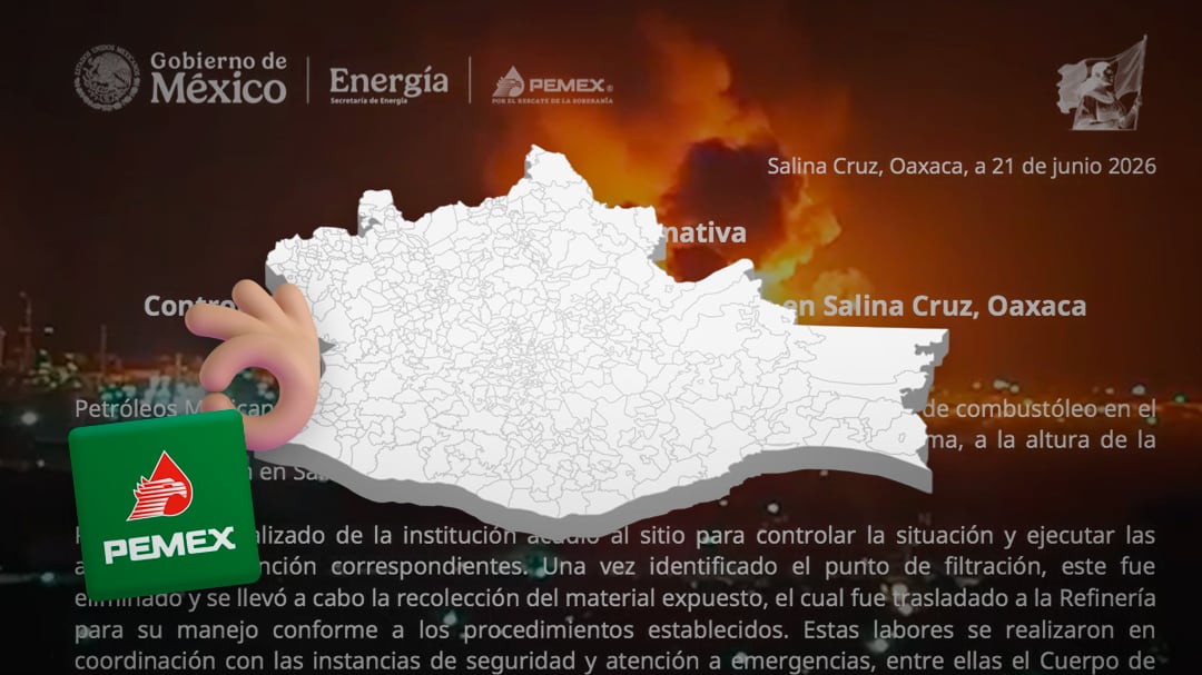 Pemex logra controlar fuga de combustóleo en la refinería de Salina Cruz