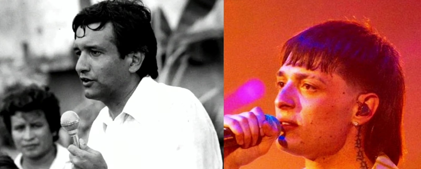 Foto de AMLO joven junto a Peso Pluma