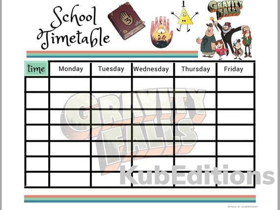 Horario escolar de Gravity Falls para imprimir: 3 plantillas para el regreso a clases 2024