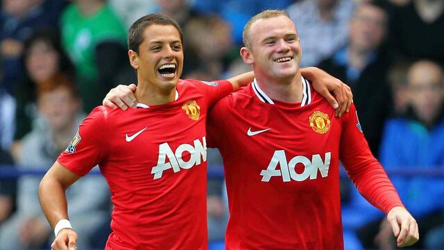 Chicharito y Wayne Rooney