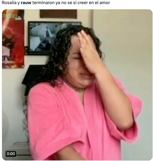 Memes lloran la ruptura de Rosalía y Rauw Alejandro