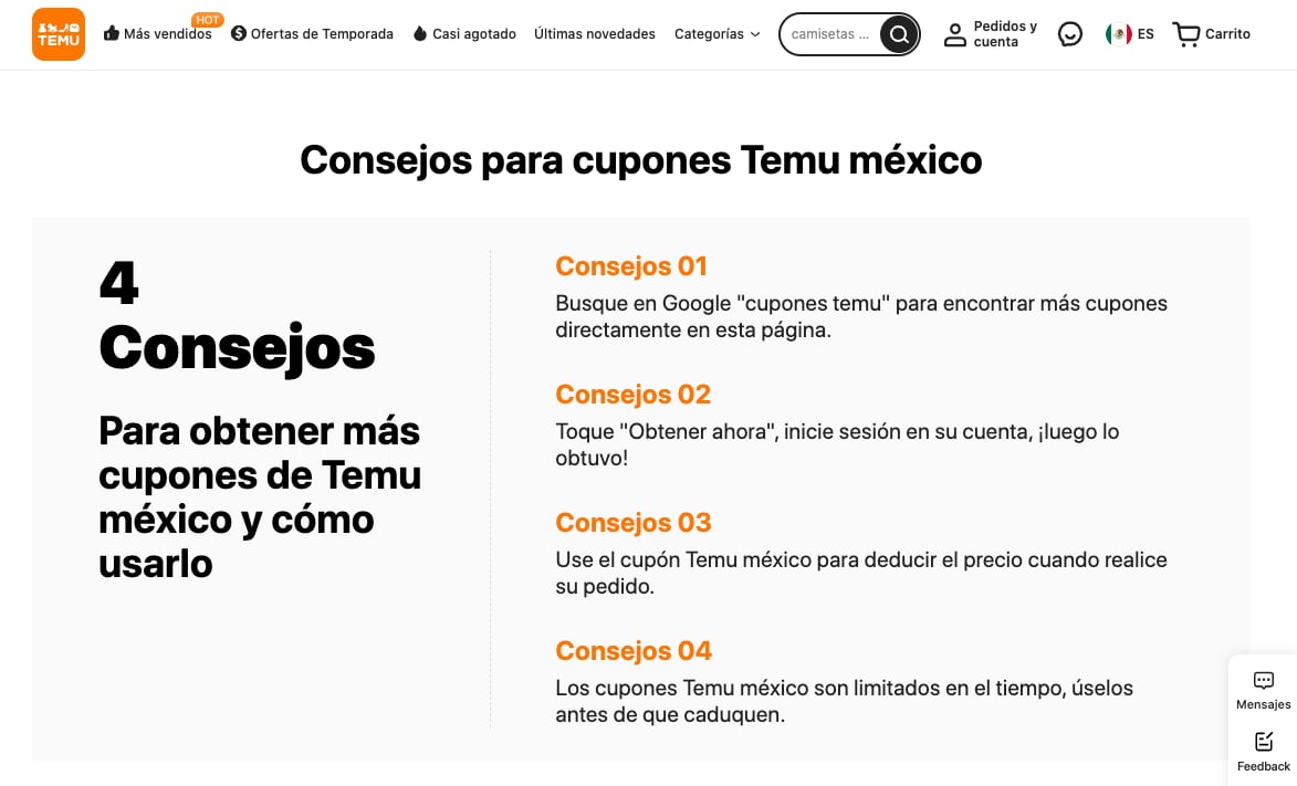 Estos son los cupones de descuento para Temu México en septiembre 2023
