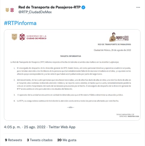 RTP se pronuncia tras choque en Santa Fe