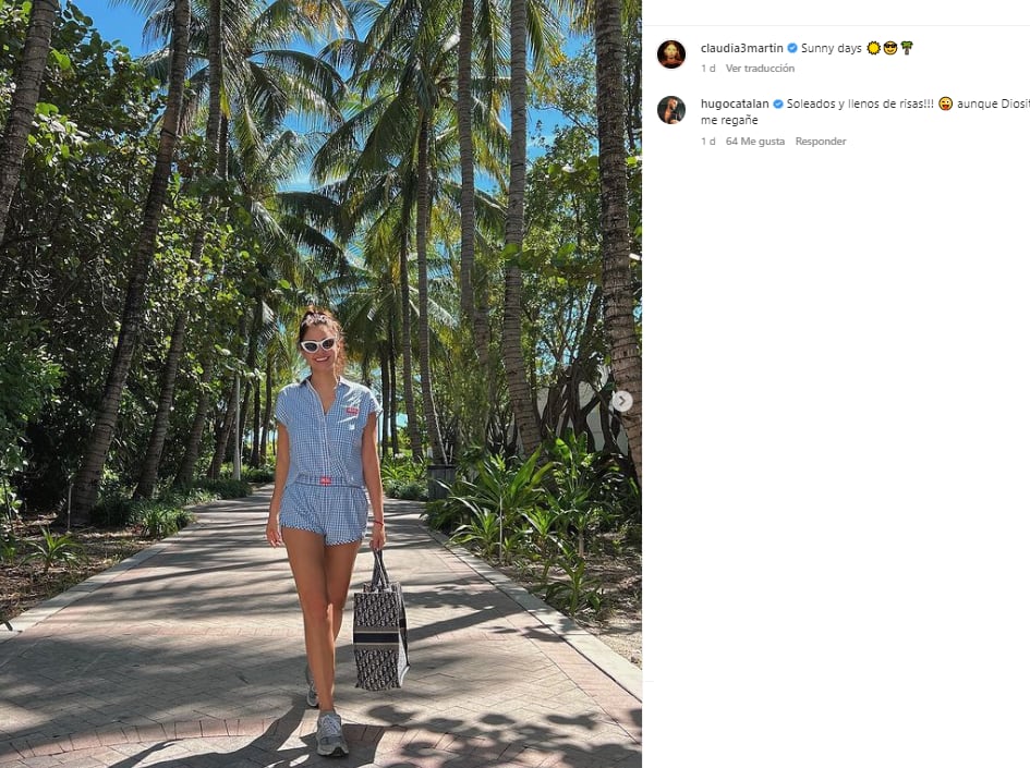 Claudia Martín se manda mensajitos de amor con Hugo Catalán.