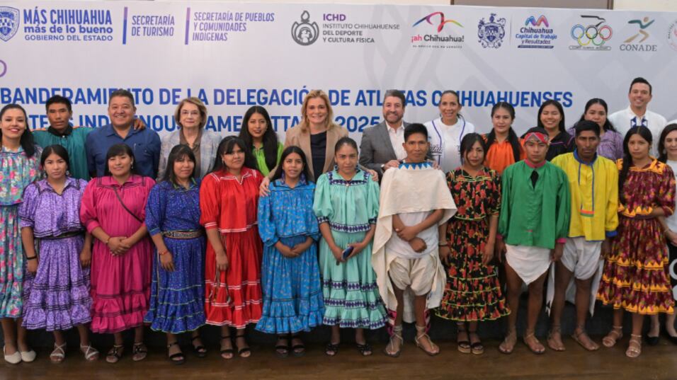 Maru Campos abanderó a delegación rarámuri que participará en Juegos Maestros Indígenas 2025 de Ottawa, Canadá