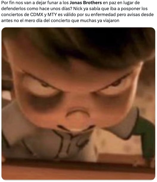 Los memes de la cancelación de los conciertos de los Jonas Brothers en México