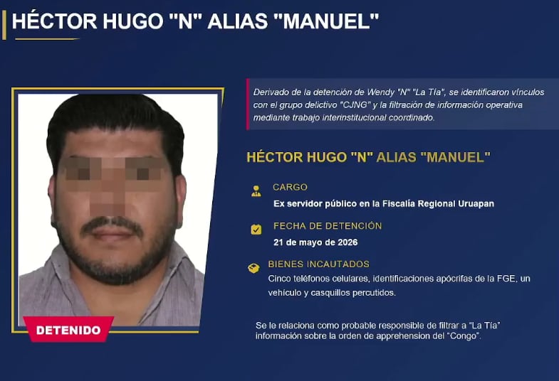Arrestan a dos policías por vínculos con CJNG y caso Carlos Manzo