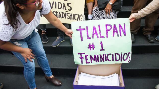 Protesta por feminicidios en Tlalpan.
