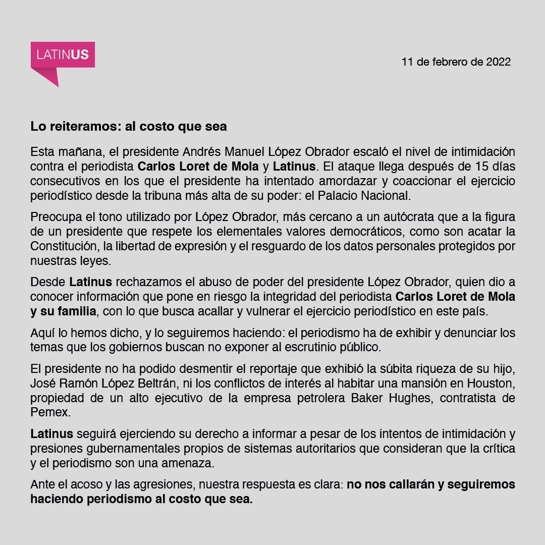 Pronunciamiento de LatinUS