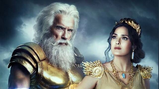 Salma Hayek y Arnold Schwarzenegger