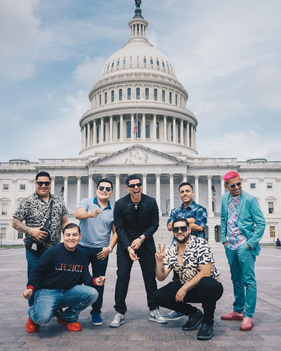 Integrantes de Grupo Firme en The U.S. Capitol.