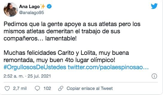 Ana Lago responde a Paola Espinosa