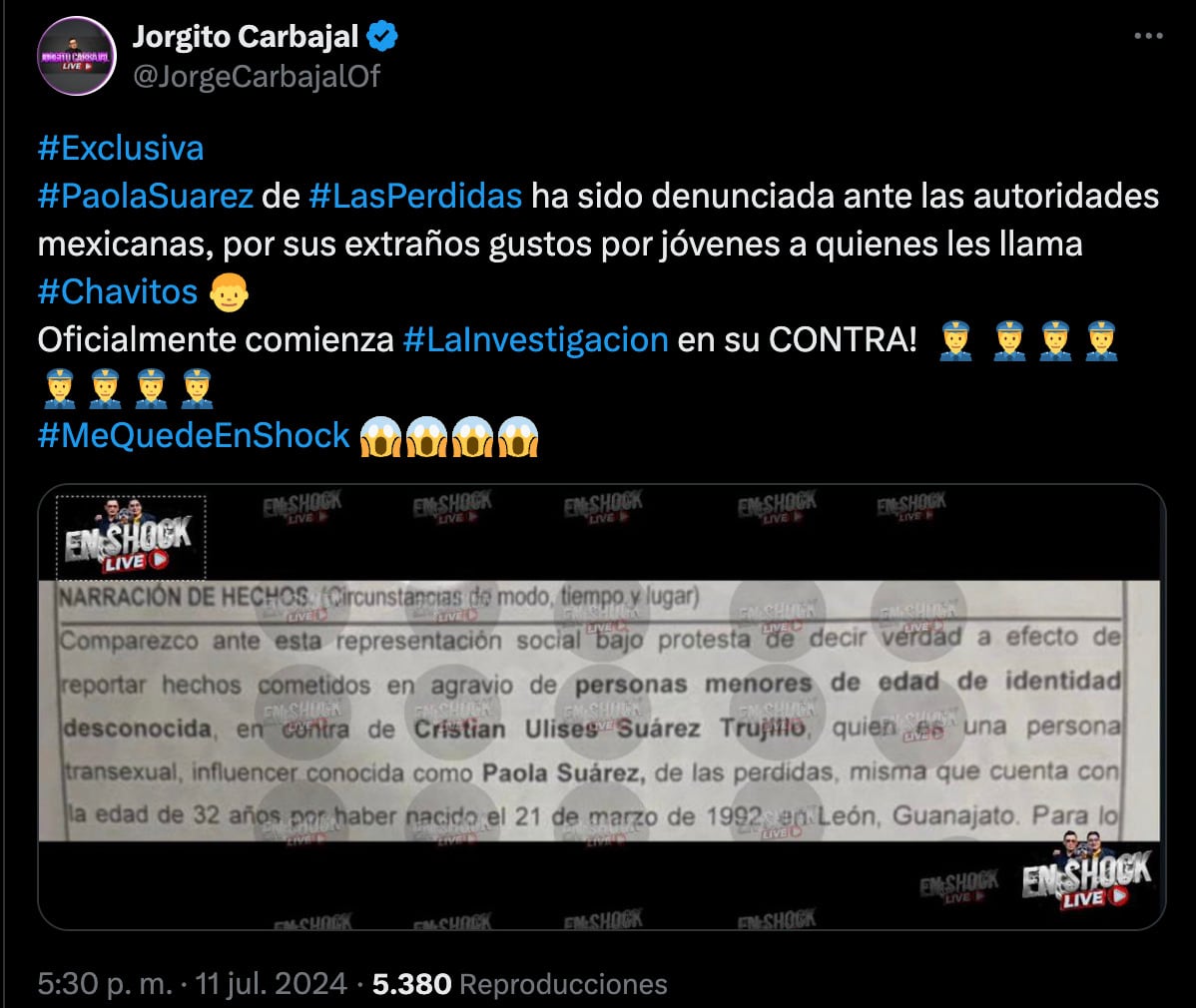 Confirman denuncia contra Paola Suárez por delitos sexuales