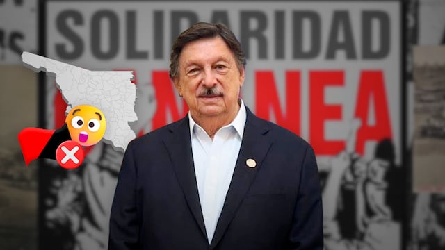 Napoleón Gómez Urrutia celebra término de la huelga minera en Cananea, Sonora, tras 18 años