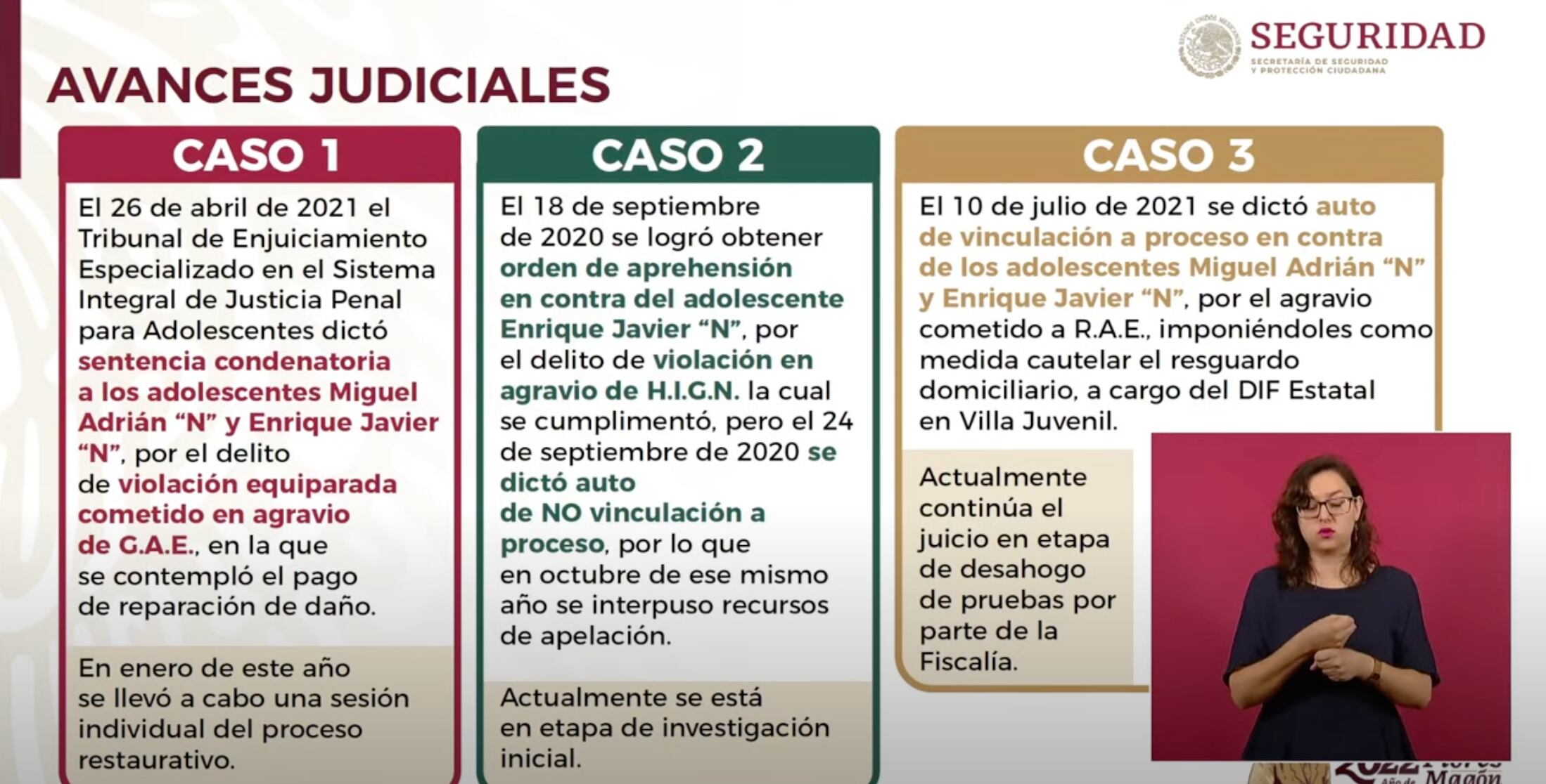 Avances judiciales