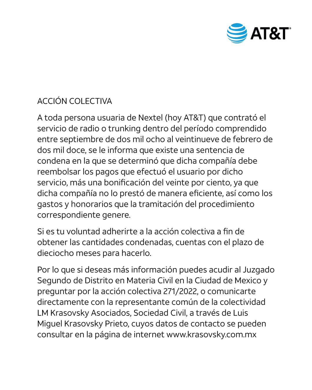AT&T hará reembolso a clientes de Nextel por cobros entre 2008 y 2012