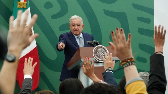 Andrés Manuel López Obrador durante la conferencia matutina desde el búnker de la SSPC
