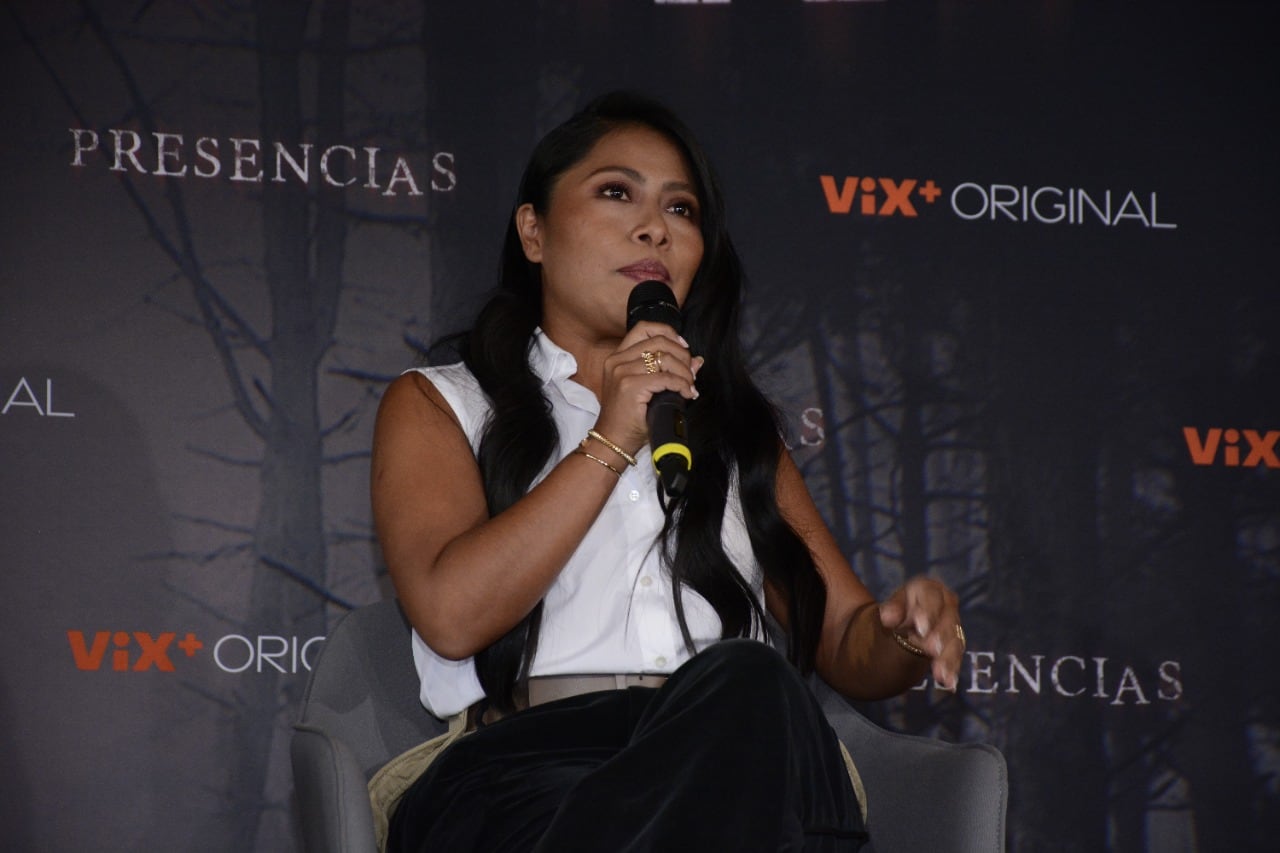 La actriz Yalitza Aparicio en la presentación de Presencias.