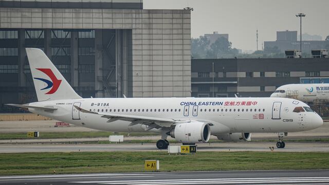 Avión de pasajeros C919, fabricado por la Corporación de Aviones Comerciales de China