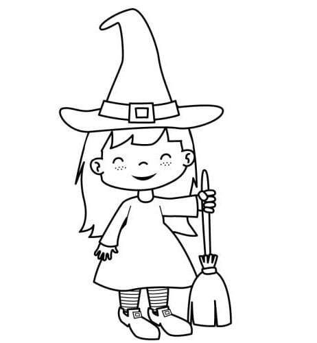 Dibujo de bruja de Halloween