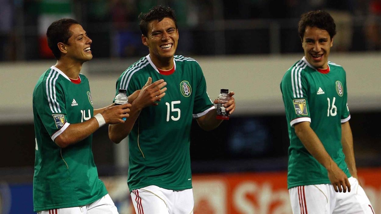 Javier Hernández, Héctor Moreno y Efraín Juárez.