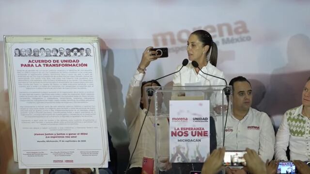Claudia Sheinbaum firma acuerdo por la Unidad del Movimiento en Michoacán