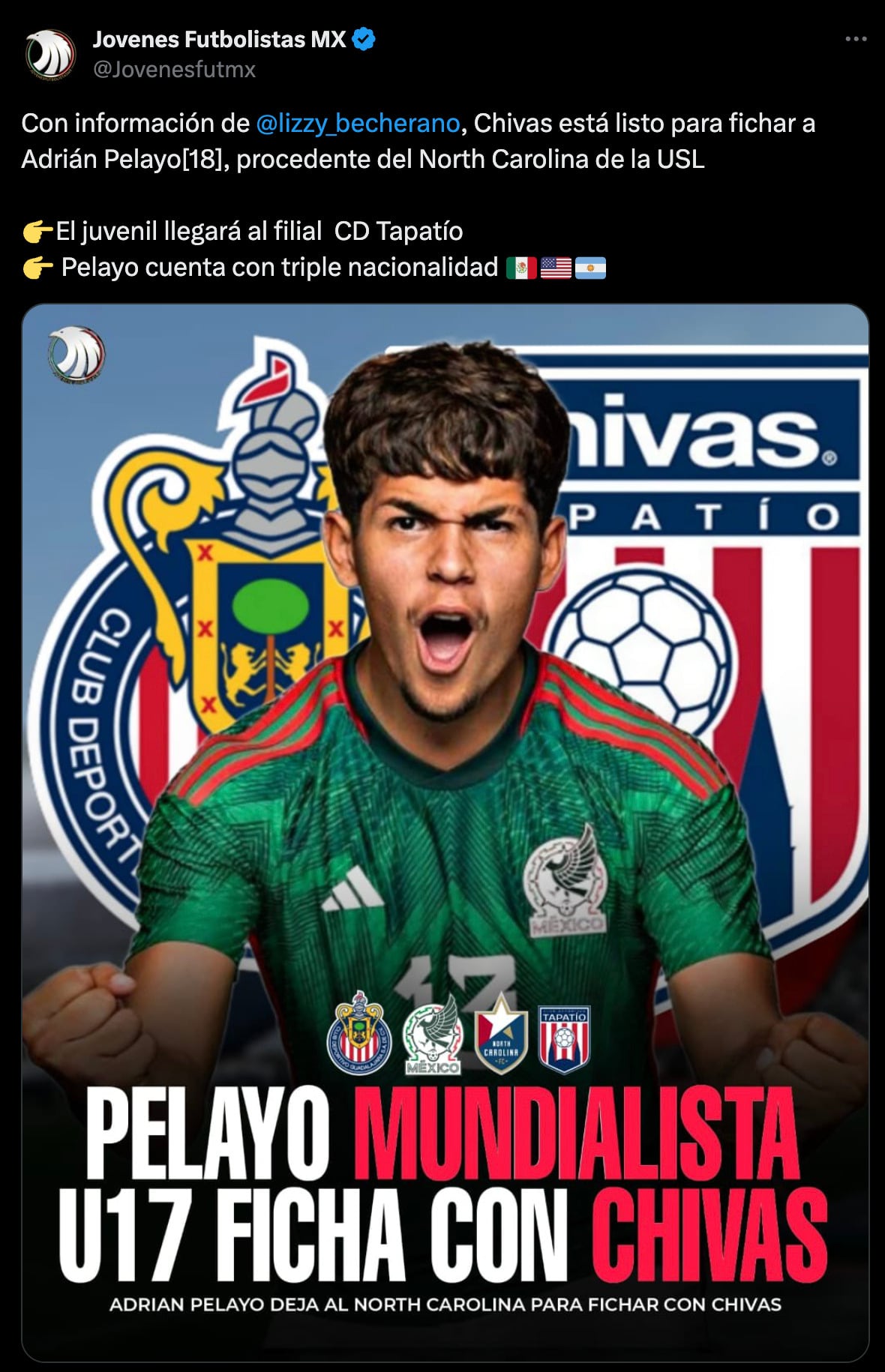 Adrián Pelayo llegaría a Chivas
