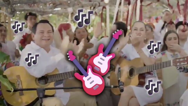 Claudia Sheinbaum tocando guitarra