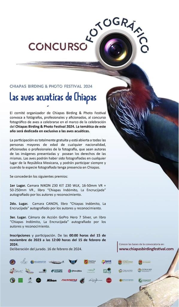 Concurso fotográfico de aves acuáticas en Chiapas
