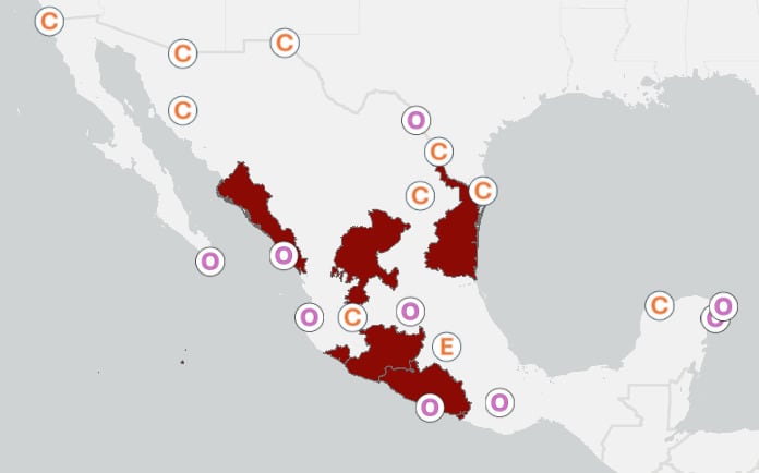 Estados Unidos emite alerta de viaje a 30 estados de México