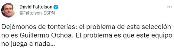 David Faitelson sobre Guillermo Ochoa