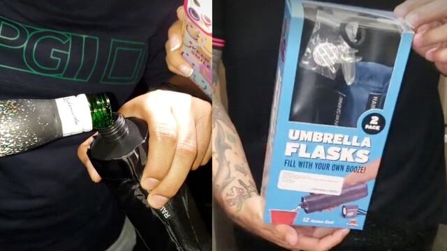 Paraguas falso para esconder alcohol