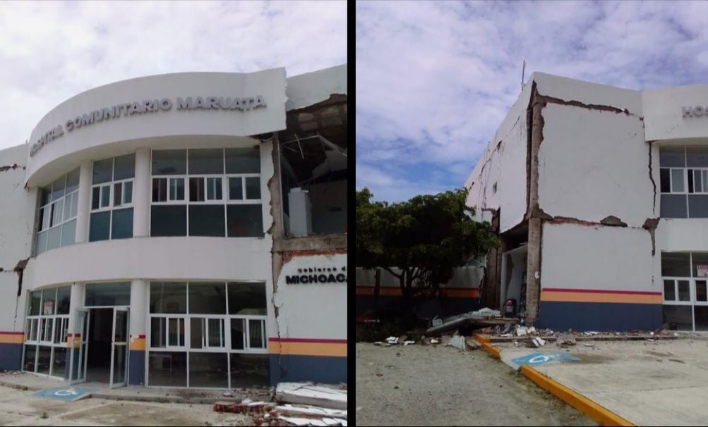 Daños materiales por sismo en Michoacán