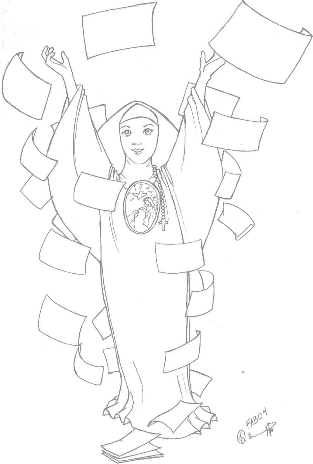 Dibujo Sor Juana Inés de la Cruz