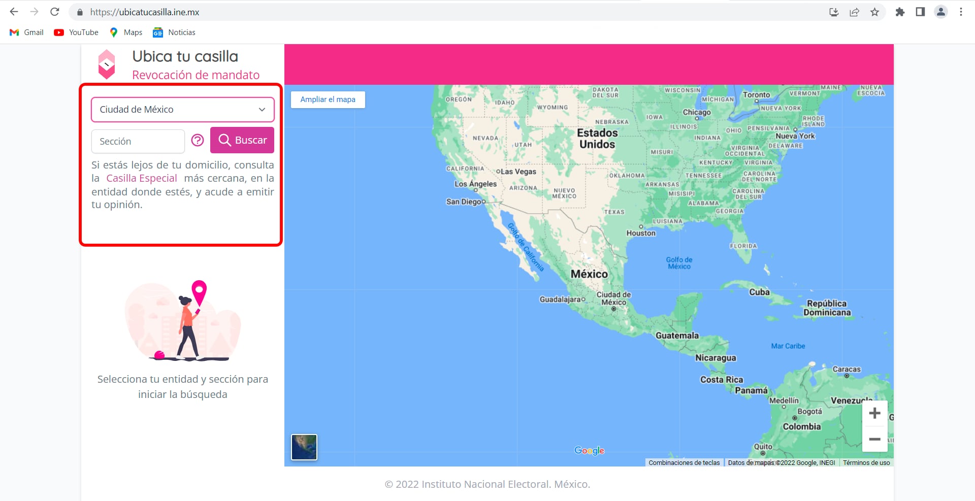 Ubica tu casilla especial del INE paso a paso/captura de pantalla