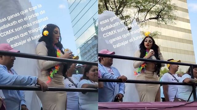 Bellakath aparece en Marcha LGBT 2023 en CDMX, pero ven que no traía ni ganas (VIDEO)