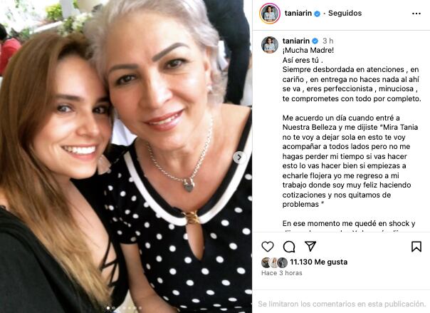 Tania Rincón y su mamá