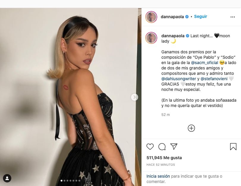 Vestido de Danna Paola