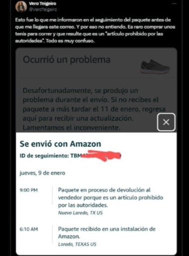 Compró unos tenis de Estados Unidos y por las reglas del SAT no pudo recibirlos