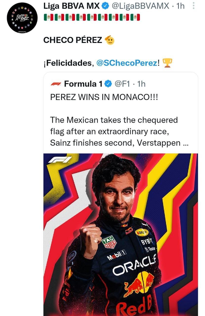 Felicitaciones a Checo Pérez