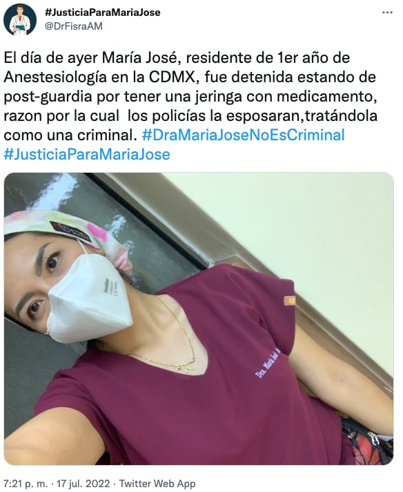 Denuncia sobre la detención de María José