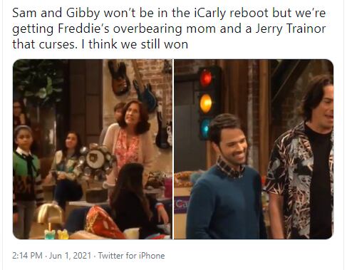 Ausencia de Sam y Gibby en 'iCarly'.