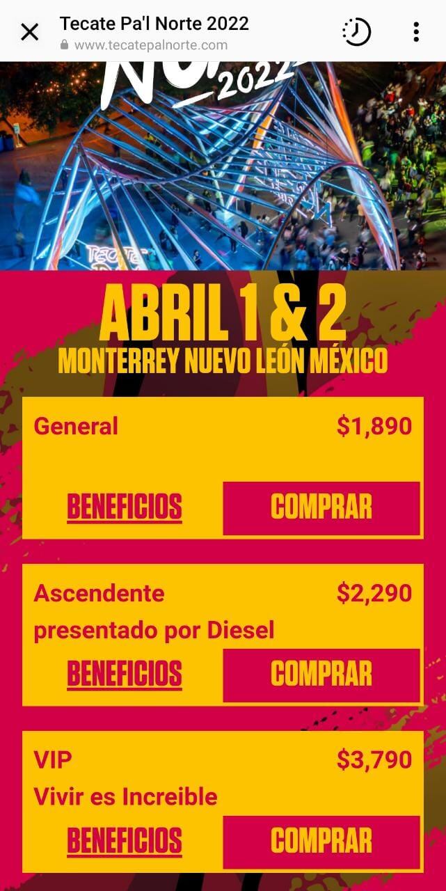 Precios Tecate Pa'l Norte