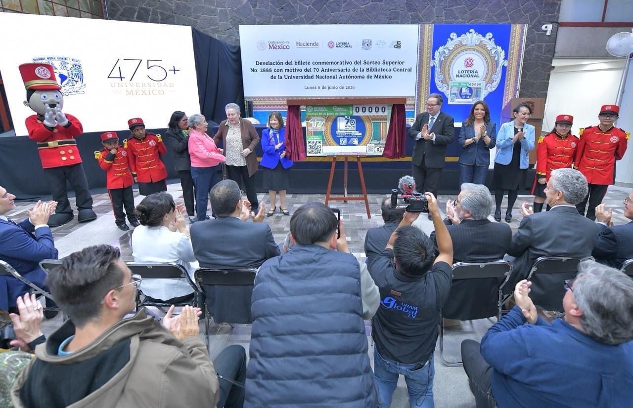 La Biblioteca Central de la UNAM aparece en el billete del Sorteo Superior 2888.