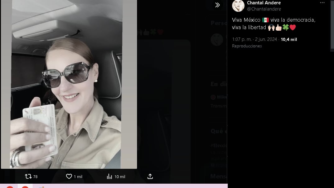 Chantal Andere ya votó en las elecciones México 2024.