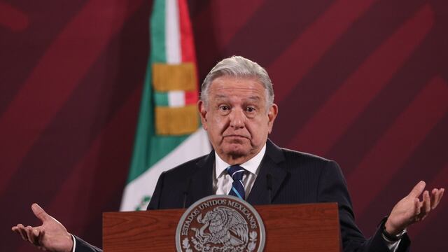 Andrés Manuel López Obrador, presidente de México durante conferencia de prensa en Palacio Nacional donde destacaron los temas como la sección de “Quién es quién en las mentiras” y resumen del juicio de Genaro García Luna.